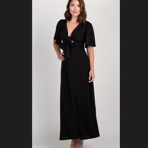 NWT 🏷 Front Bow Back Cutout Maxi Dress